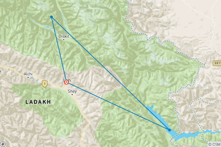 Map of The Best of Leh Ladakh : The Land of High Passes