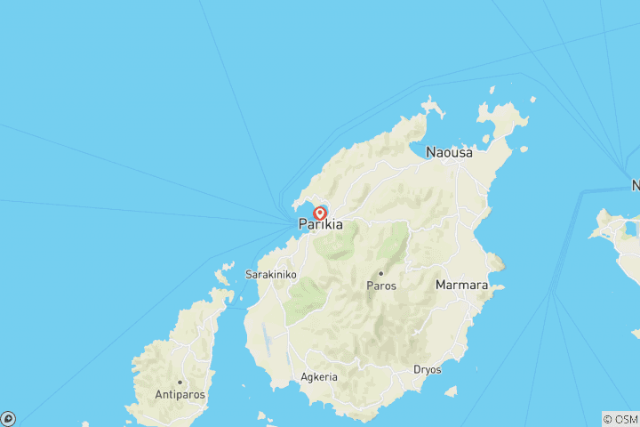 Carte du circuit Évasion vers Paros, 3 jours