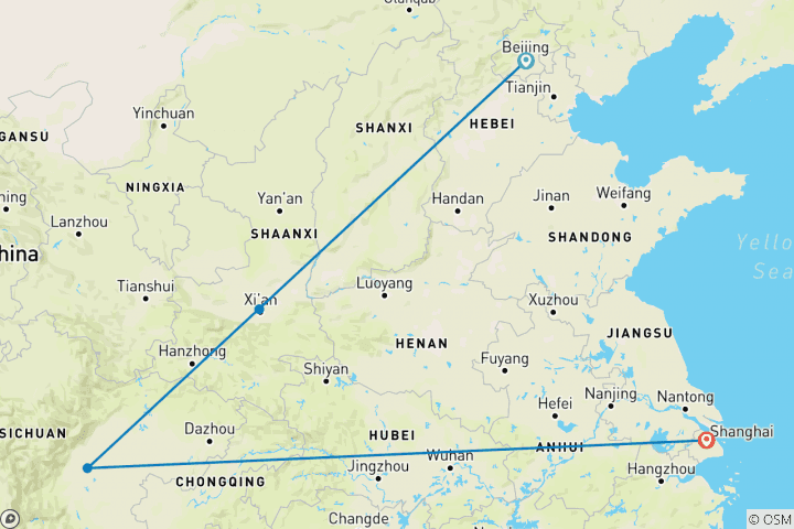 Carte du circuit Guerriers et pandas, visite privée