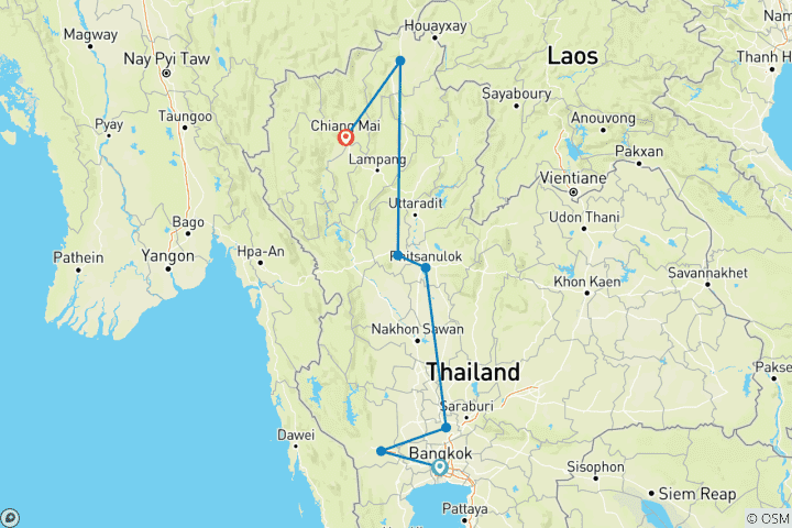 Carte du circuit La charmante Thaïlande (Hôtels 4 étoiles)