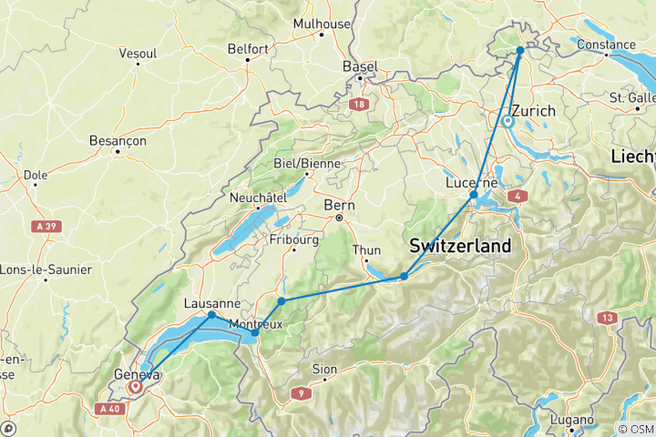 Mapa de Pintoresca Suiza en solitario