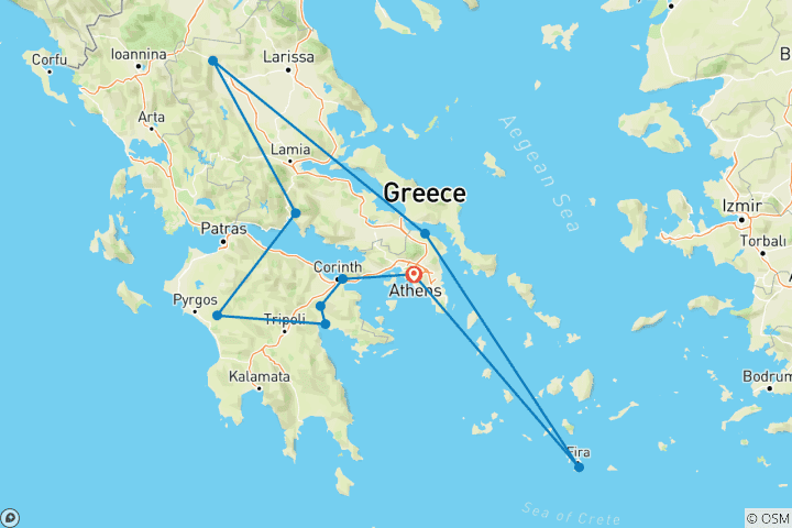 Map of Best Experience of Greece - 10 Days