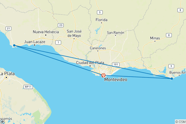 Map of 5 Day Experience - Unlock Uruguay from Montevideo