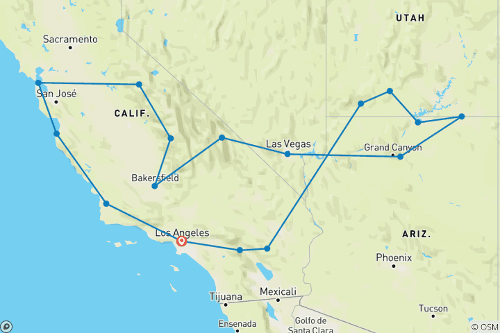 Carte du circuit Ultimate Western USA