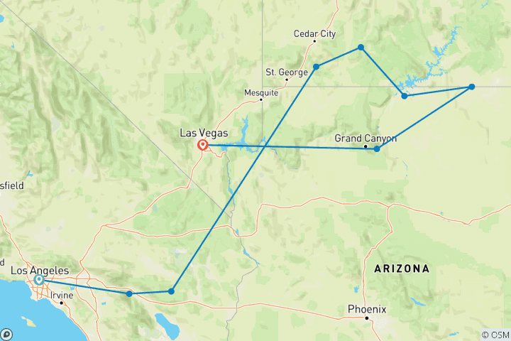 Mapa de Viaje en cochepin' oeste americano