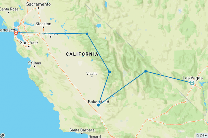 Map of California National Park Discovery