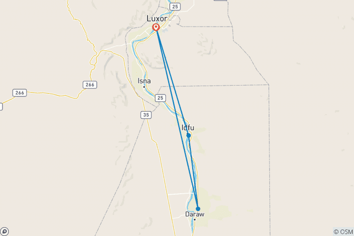 Carte du circuit Excursion d'une journée à Edfou et aux temples de Kom Ombo depuis Louxor en véhicule