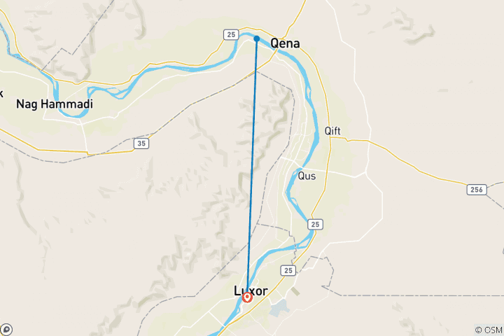 Carte du circuit Excursion d'une journée au temple de Dendara depuis Louxor en croisière ou en véhicule