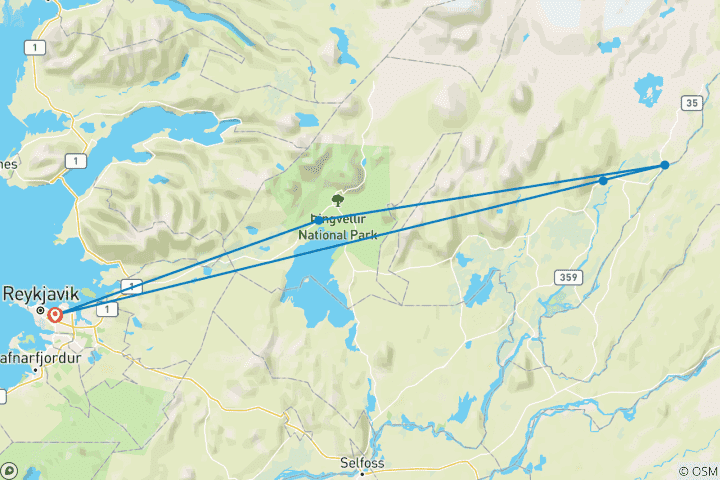 Carte du circuit Escapade en Islande