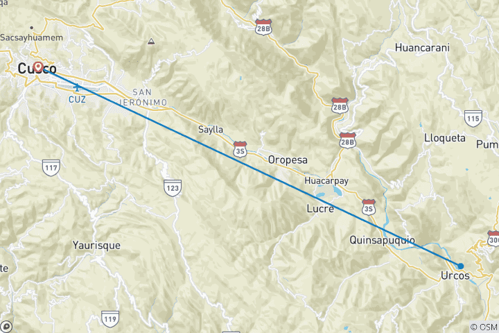 Karte von 2 Farben Canyon: 1 Ganztägige Privatwanderung