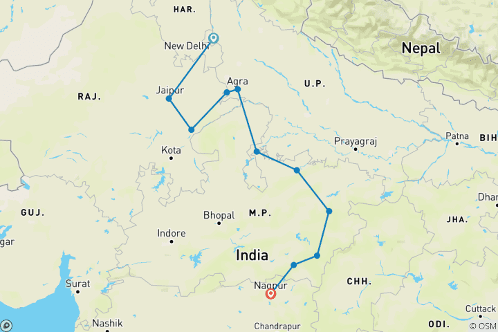Carte du circuit Le Livre de la Jungle - A la recherche du tigre ! - Une expérience unique