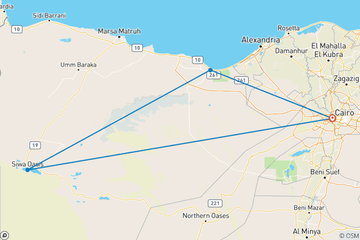 Map of 3 Days Trip To Siwa Oasis and Western Desert From Cairo