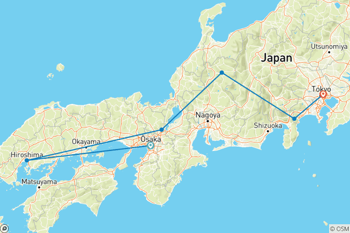 Mapa de Japón en tren: el gran circuito