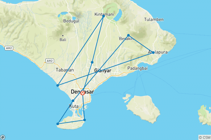 Map of Prime Bali 7 Days Full Board