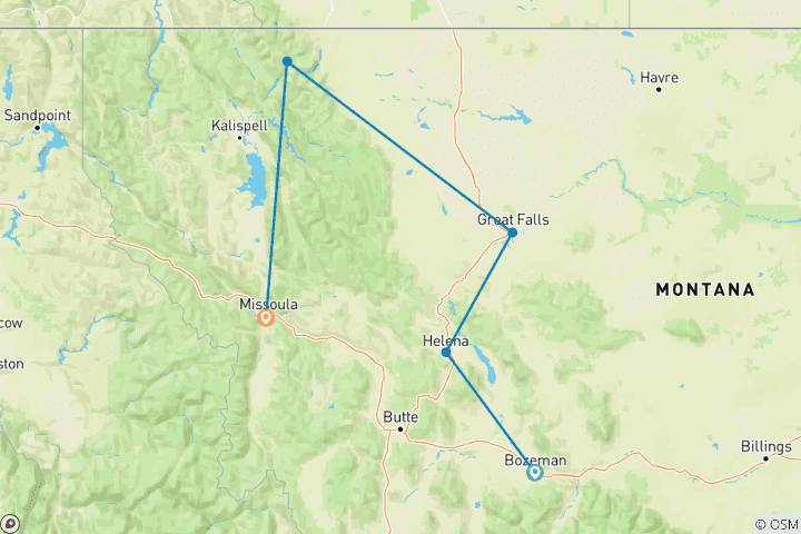 Mapa de Lo mejor de Montana