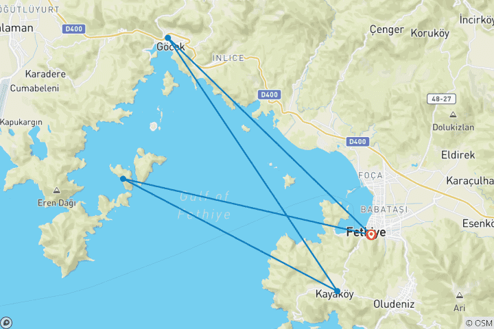 Map of MedSailors Turkey Voyager