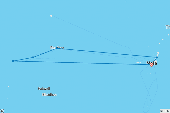 Map of Maldives Relaxed Group Island Hopping 8D/7N