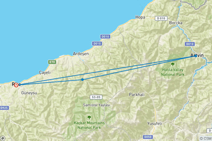 Carte du circuit Circuit du sommet du Kackar