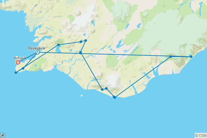 Mapa de Viaje familiar de invierno de 7 días - circuito privado