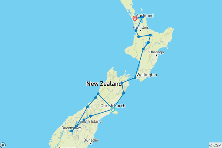 Map of New Zealand Uncovered (Northbound)