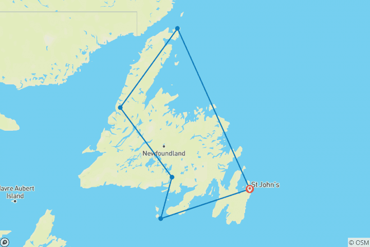 Carte du circuit Circumnavigation de Terre-Neuve - Ocean Endeavour