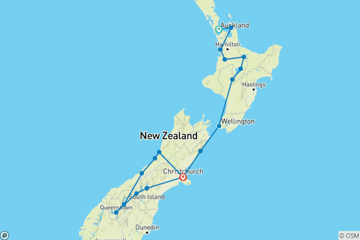 Map of New Zealand Uncovered (Southbound)