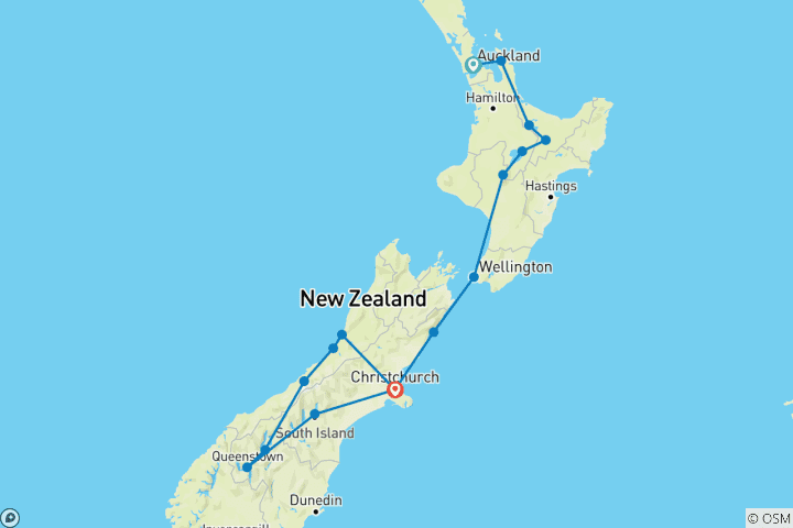 Map of New Zealand Amplified (Southbound)