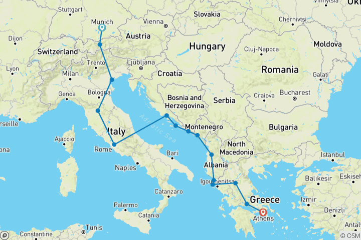 Mapa de Europa Total: Austria, el Mediterráneo y la Antigua Atenas