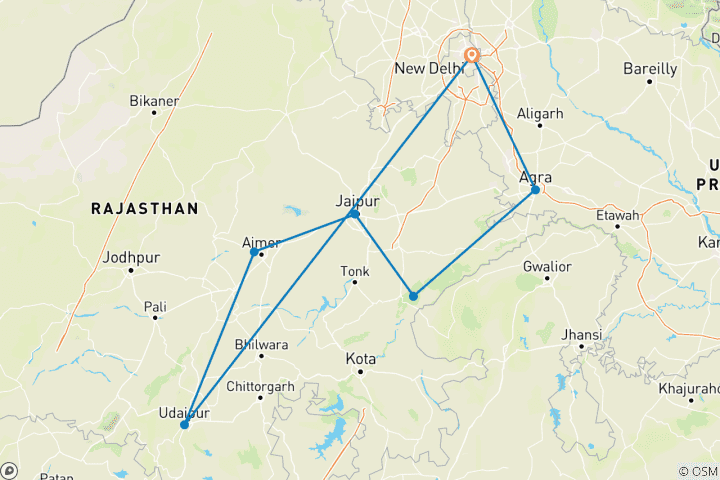 Carte du circuit L'Inde à découvert