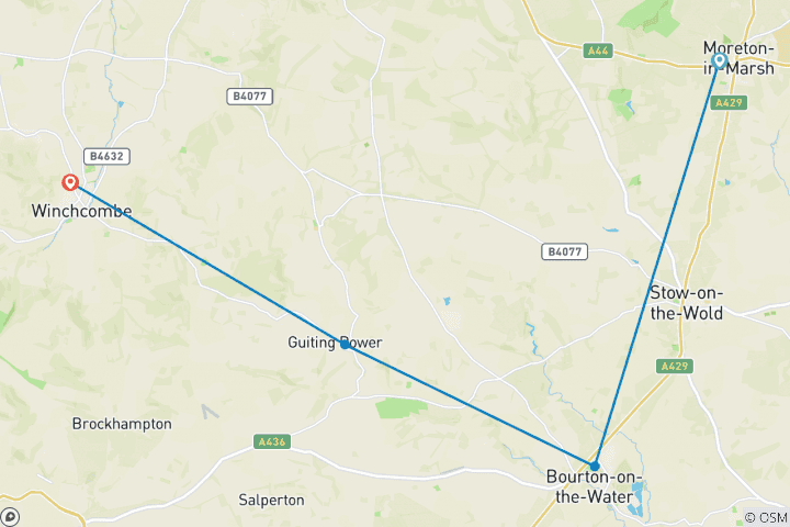 Karte von Wandern durch die Cotswolds (5 Tage)