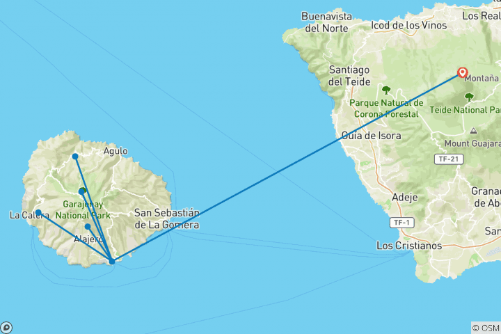 Karte von La Gomera - das Juwel der Kanaren erwandern (8 Tage)