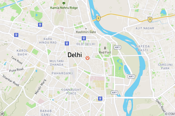 Map of Old & New Delhi City Guided Tour with TUK TUK Ride