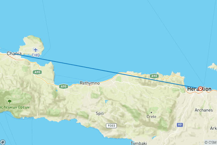 Mapa de Vacaciones en familia en Creta