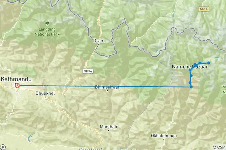 Map of Everest Family Trek