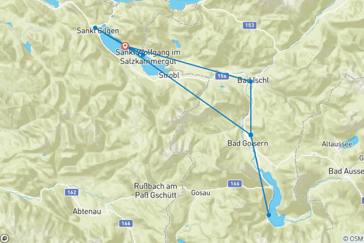 Kaart van Plezierig wandelen in het Salzkammergut - 8 dagen (8 dagen)