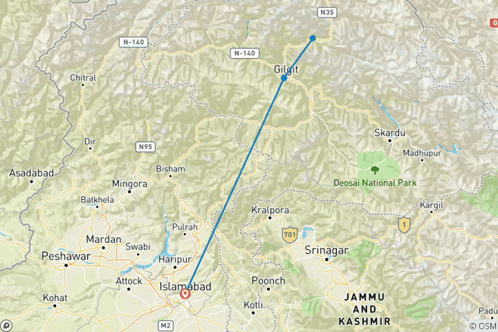 Map of Explore Hunza Valley Pakistan 2024/25