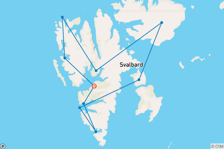 Map of Svalbard Circumnavigation 2025