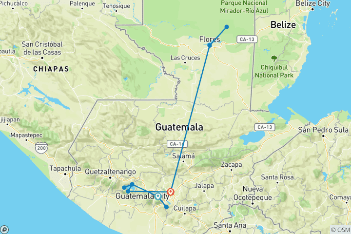 Map of Guatemala Family Adventure