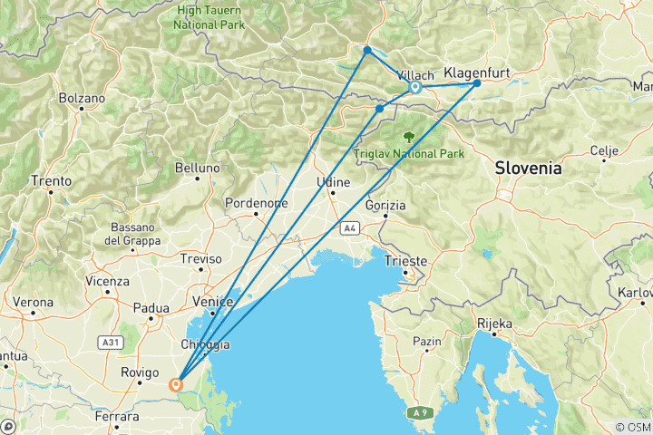 Karte von Alpe-Adria Sternfahrt (7 Tage)
