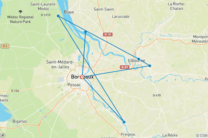 Carte du circuit Beau Bordeaux 2025