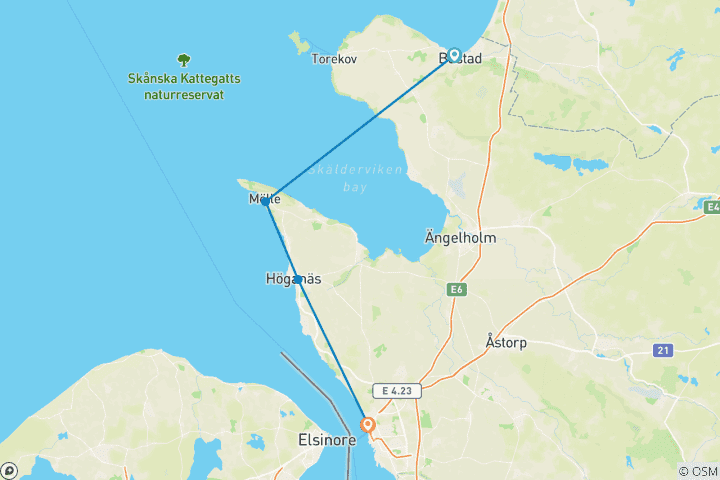 Map of Along Skåneleden: Bjäre & Kulla Peninsulas