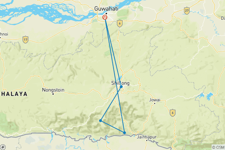 Map of Meghalaya (A Budget Friendly Tour)