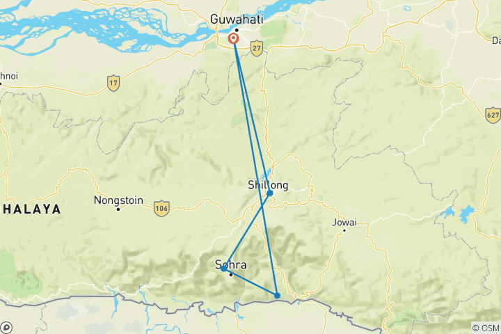 Map of Meghalaya (A Budget Friendly Tour)