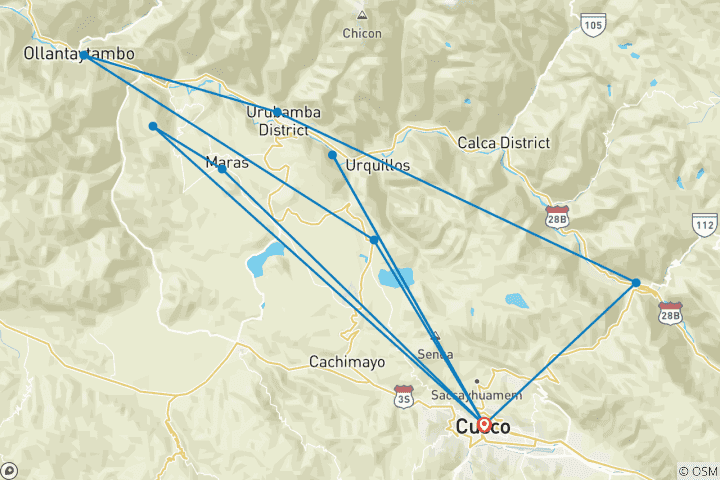 Map of Cuzco Welcome Package 4D/3N