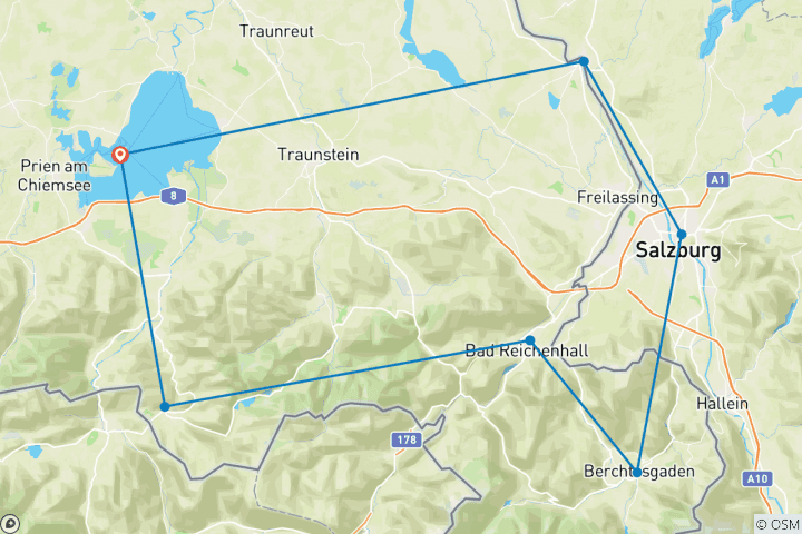 Karte von Chiemgauer Highlights 7 Tage (7 Tage)