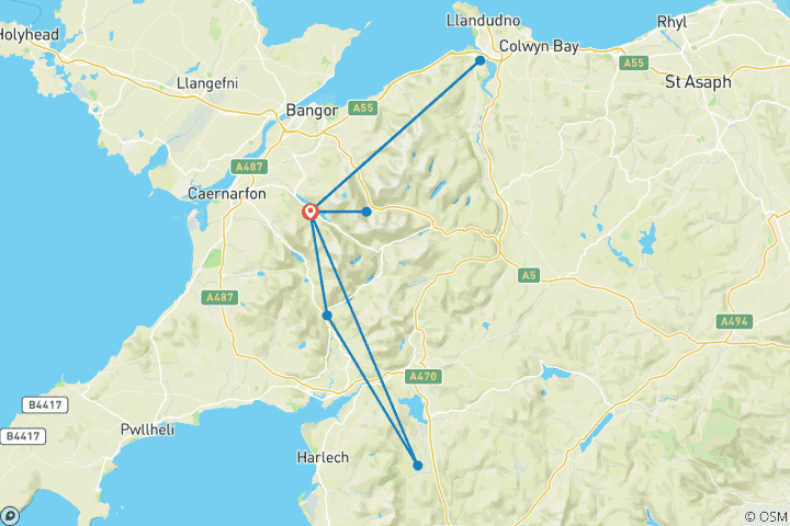 Carte du circuit Balades à Snowdonia