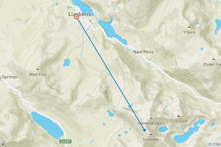 Carte du circuit Trek dans la région de Snowdonia