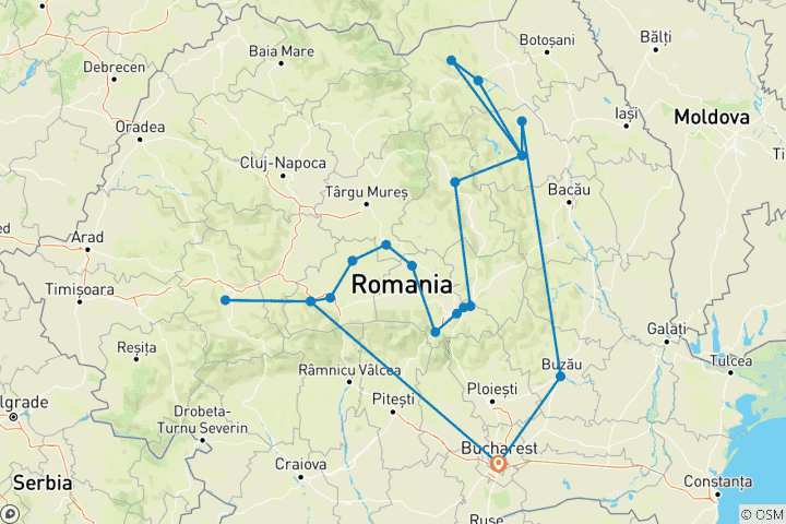 Mapa de Ruta gastronómica por Rumanía. Circuito privado.