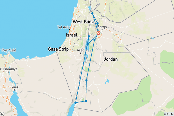 Kaart van Lawrence's Arabië - 9 Dagen