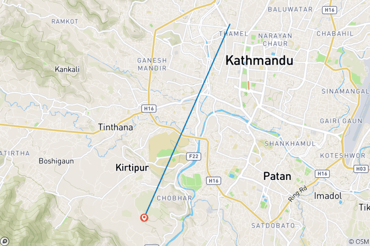 Map of Epic Kirtipur Tour with Traditional Lunch - 1 Day